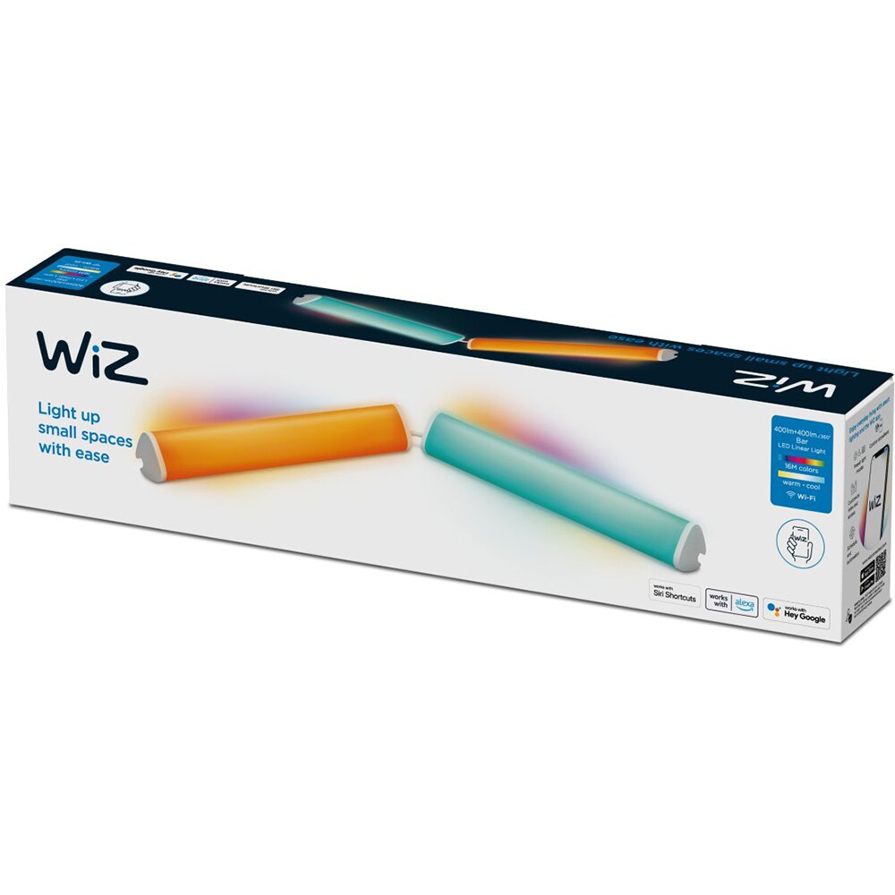 Pachet lampi WIZ Bar Linear Light, lumina RGB, 5.5W, alb, 2 buc