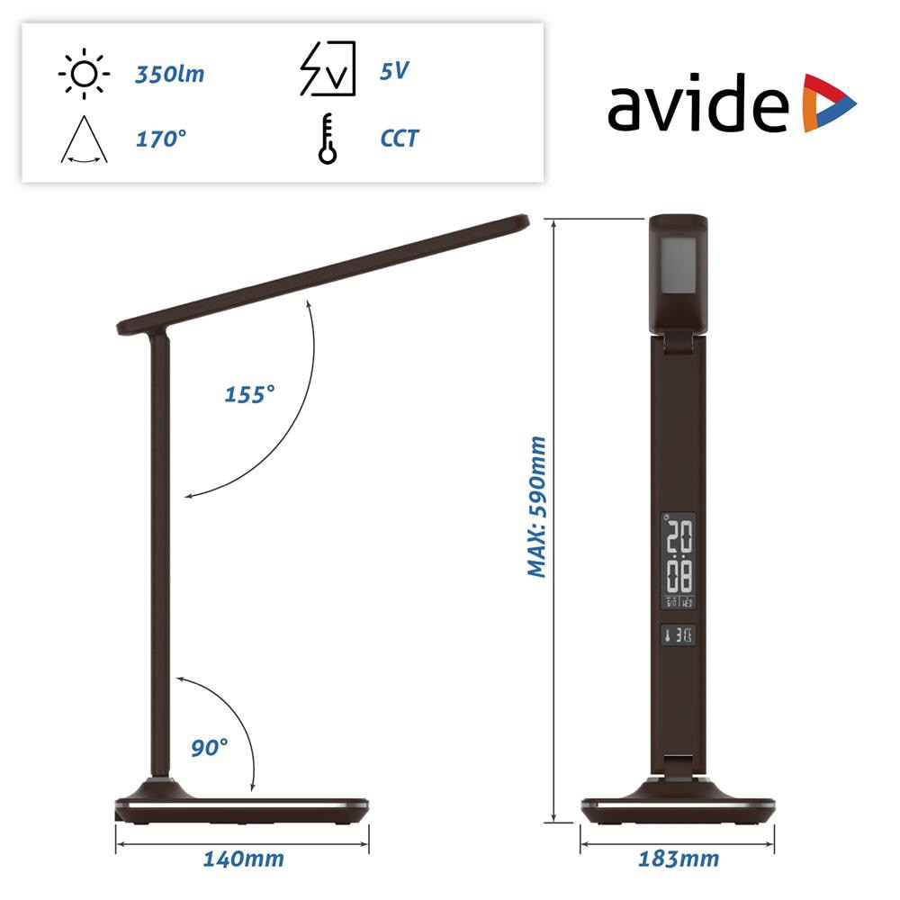 Lampa de birou LED AVIDE Nathan, 6W, 350lm, maro