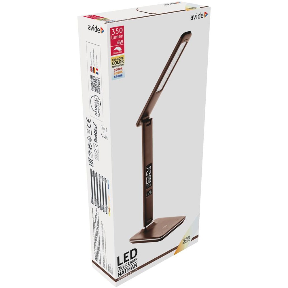 Lampa de birou LED AVIDE Nathan, 6W, 350lm, maro