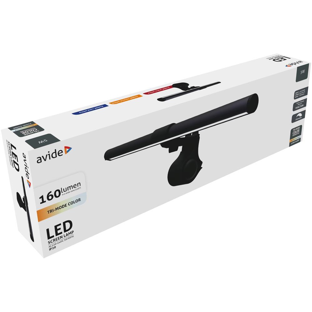Lampa de monitor LED AVIDE, 5W, 160lm, negru