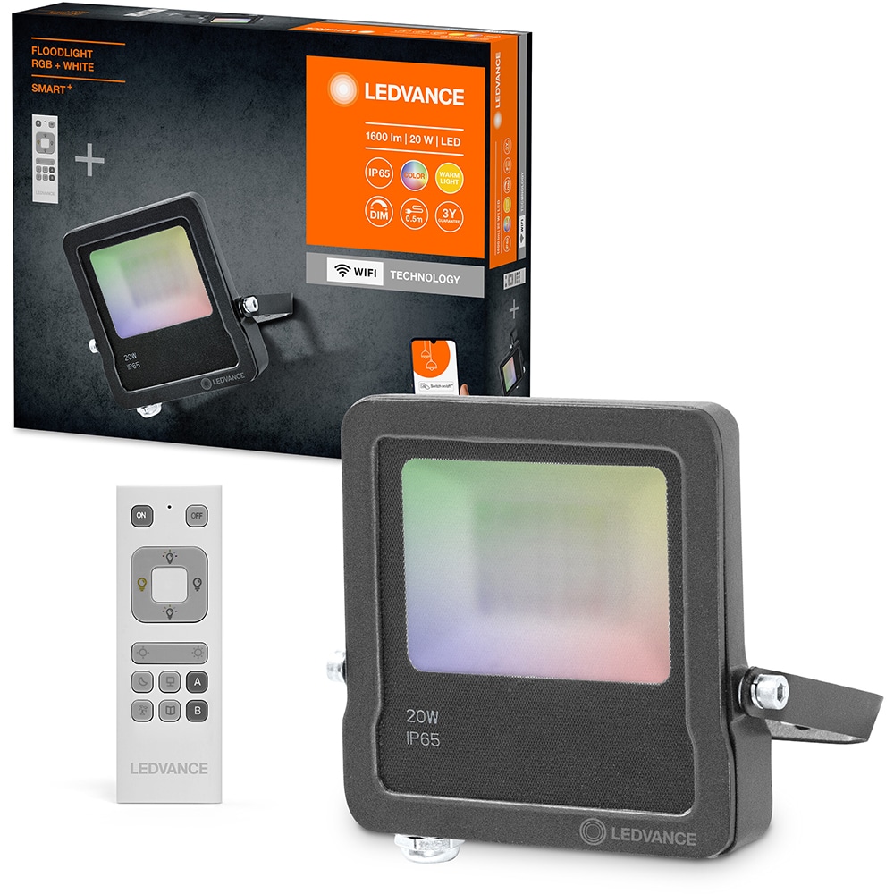 Proiector LED LEDVANCE Smart+, Wi-Fi, 20W, RGBW, 1260lm, IP65, gri