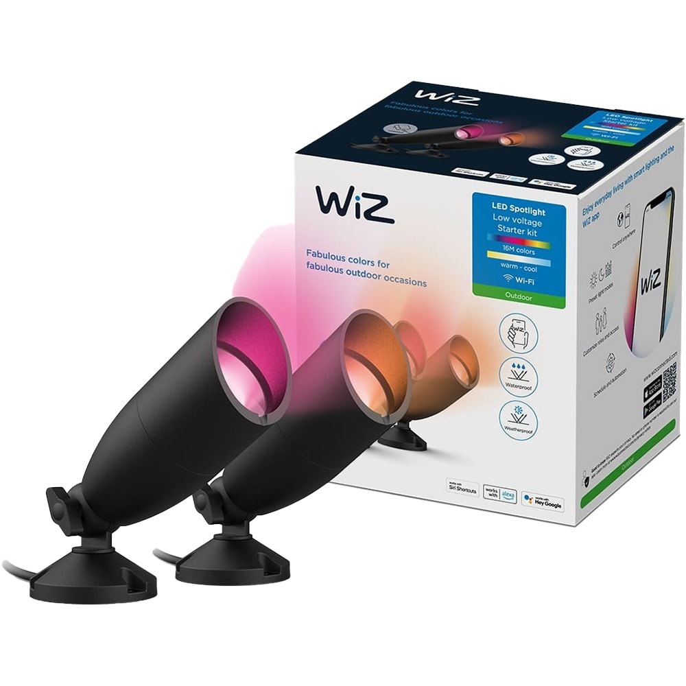 Proiectoare de exterior LED WIZ 8720169071599, 10W, 540lm, IP65, negru