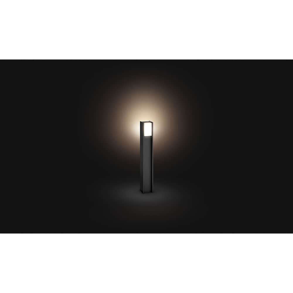 Stalp iluminat smart PHILIPS Hue Turaco, E27, 9W, 806lm, 2700K, IP44, negru