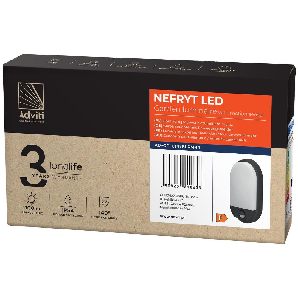 Aplica de exterior ADVITI AD-OP-6147BLPMR4, LED, 10W, 1100lm, Negru