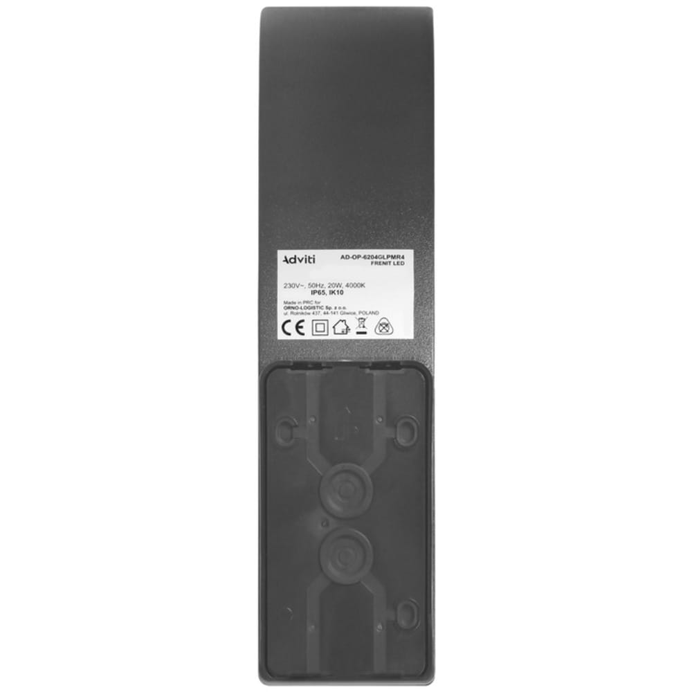 Aplica de exterior ADVITI AD-OP-6204GLPM4, LED, 20W, 2000lm, Gri
