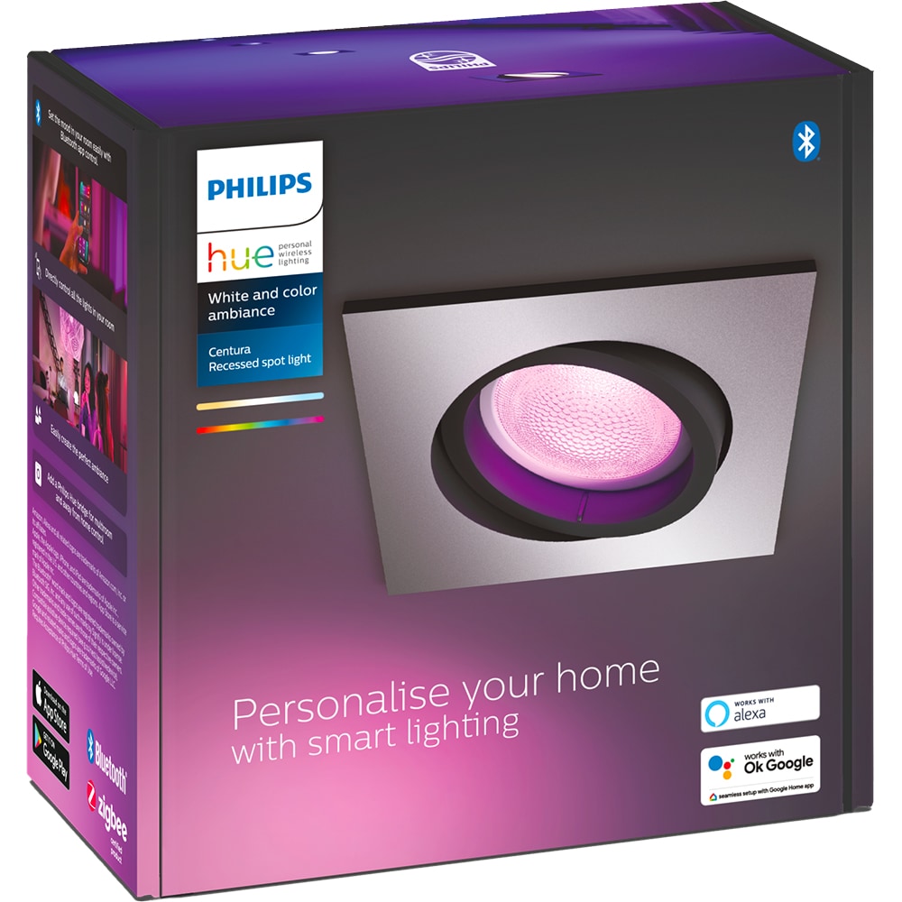 Spot LED Smart PHILIPS Hue Centura, 5.7W, 350lm, Wi-Fi, negru