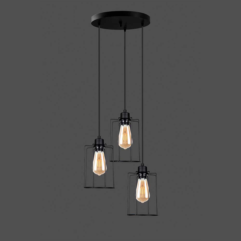 Pendul SQUID LIGHTING Silindir, 100W, E27, negru