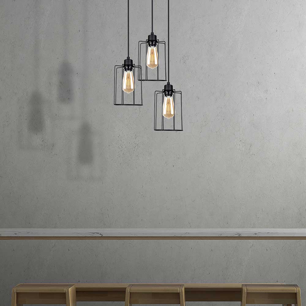 Pendul SQUID LIGHTING Silindir, 100W, E27, negru