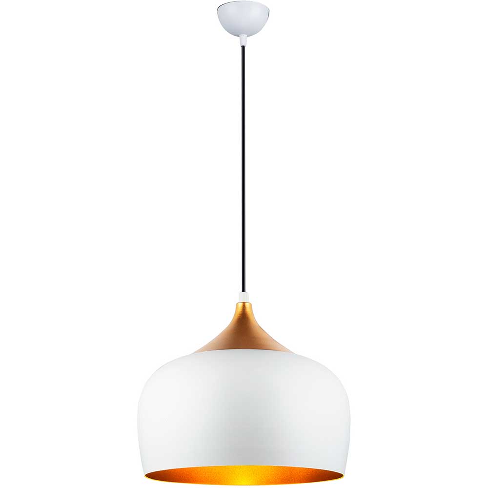 Pendul SQUID LIGHTING Joya, 100W, E27, alb-auriu