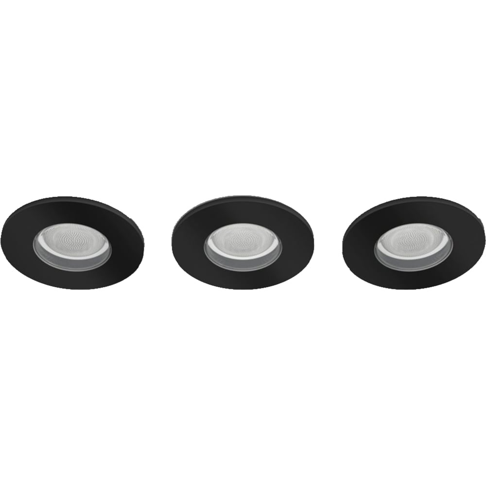 Set 3 spoturi LED smart PHILIPS HUE Xamento 8719514452190, 5.7W, 1050lm, IP44, RGB, negru