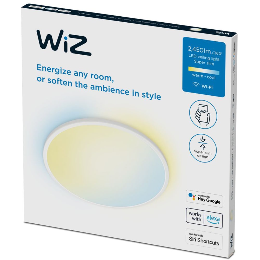 Plafoniera LED WIZ 8719514554931, 22W, 2450lm, Wi-Fi, lumina variabila, alb