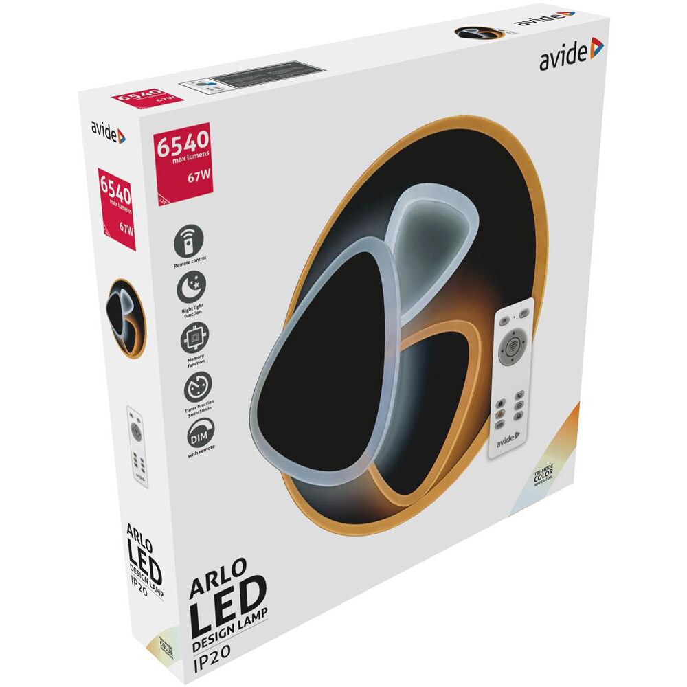 Plafoniera LED AVIDE Arlo, 67W, 6540lm, IP20, alb
