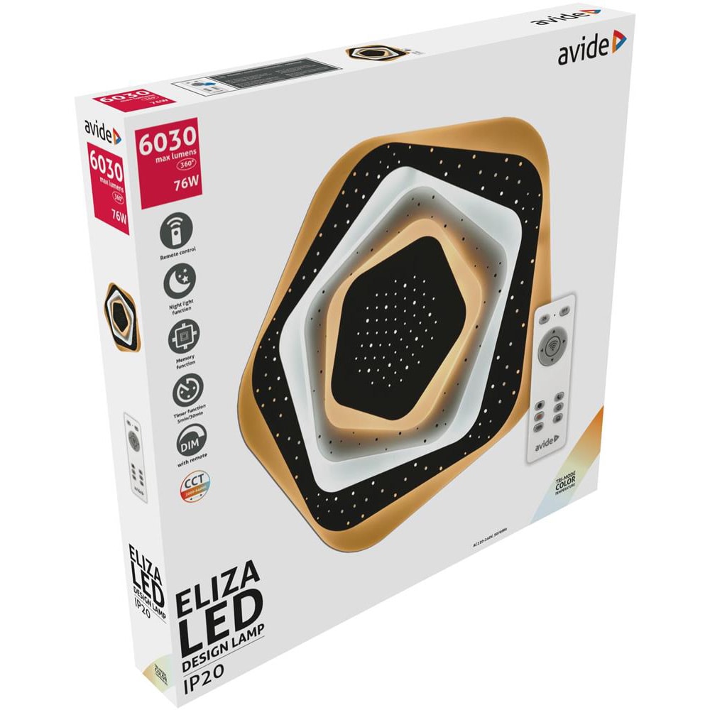 Plafoniera LED AVIDE Eliza, 76W, 6030lm, IP20, alb