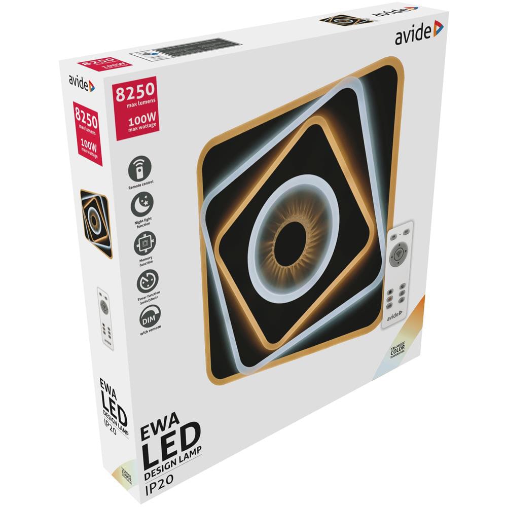 Plafoniera LED AVIDE Ewa, 100W, 8250lm, IP20, alb