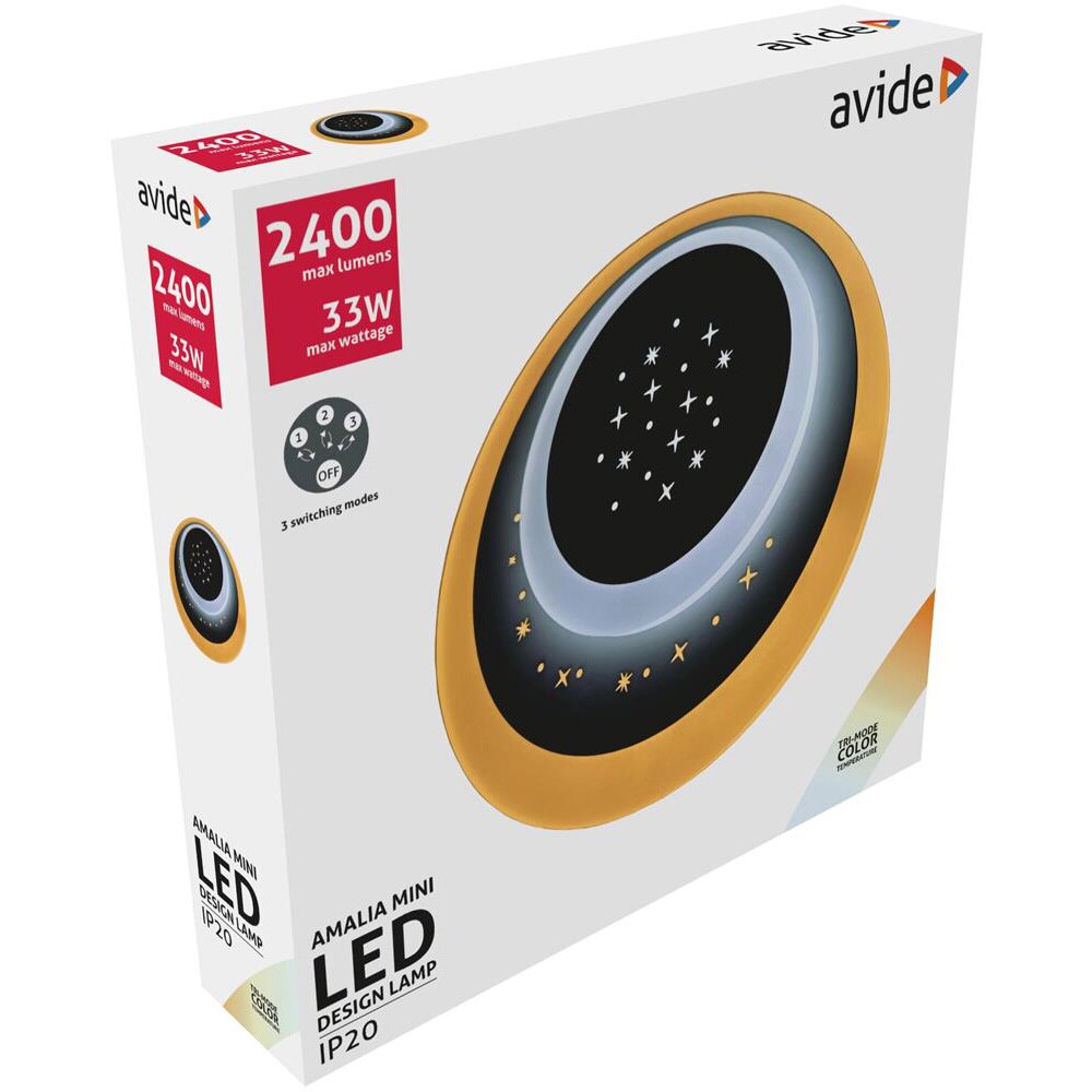 Aplica LED AVIDE Amalia Mini, 33W, 2400lm, IP20, alb