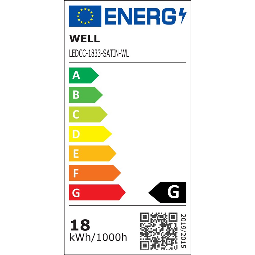 Plafoniera LED de exterior WELL LEDCC-1833-SATIN-WL, 18W, alb