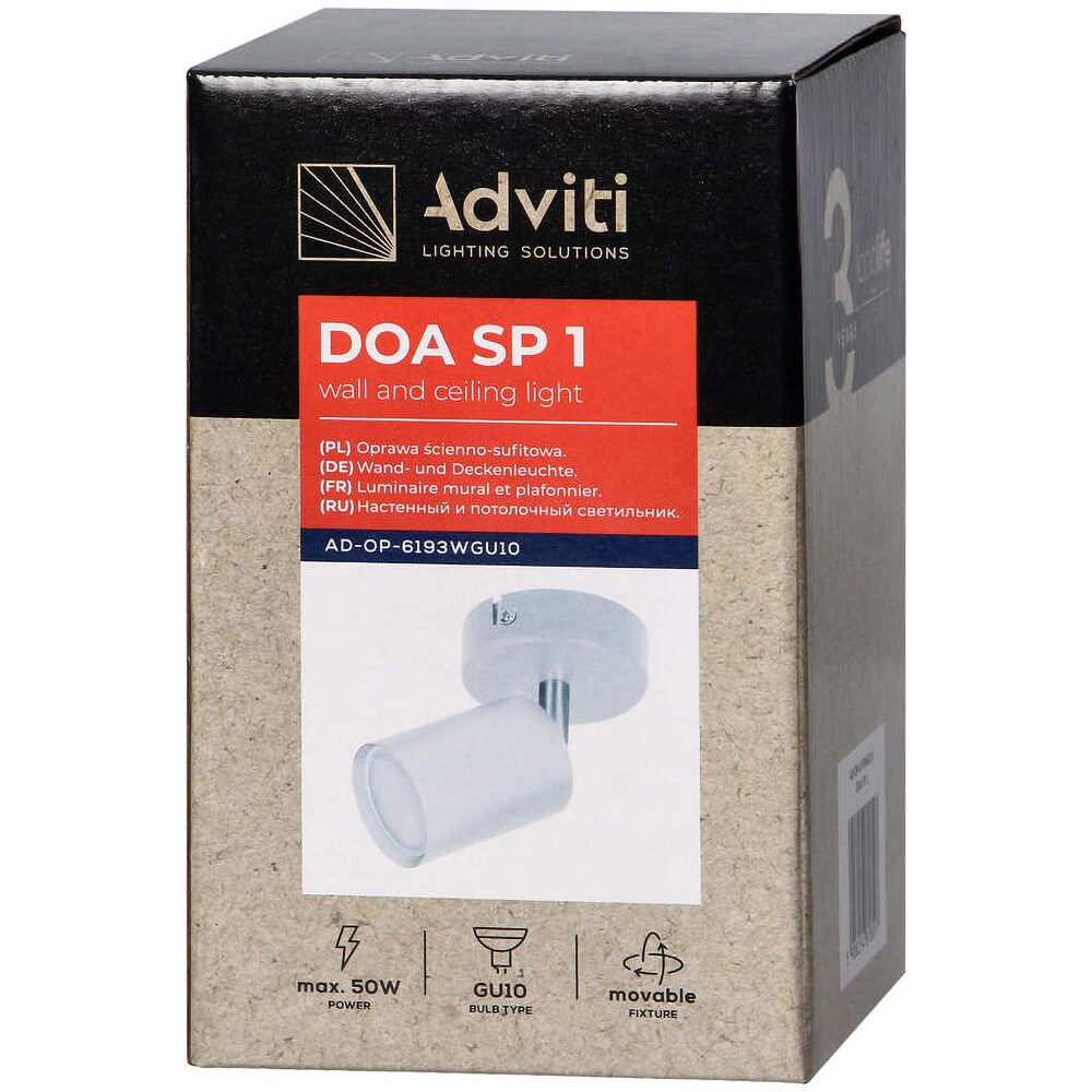 Plafoniera ADVITI AD-OP-6193WGU10, GU10, 50W, IP20, alb