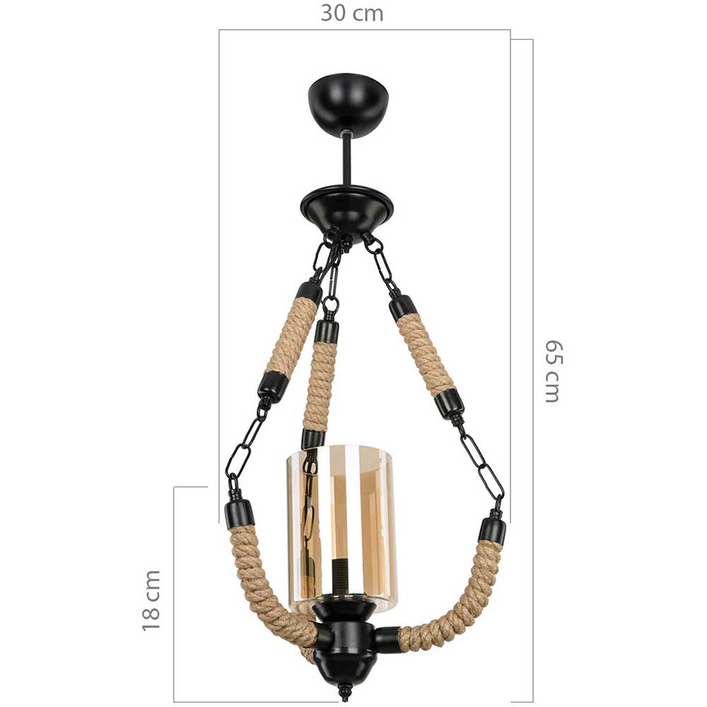 Pendul SQUID LIGHTING MDL.28731, 20W, E27, negru