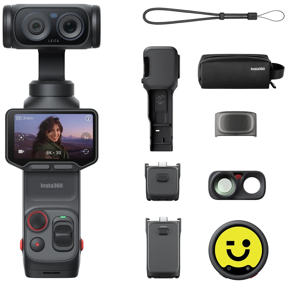 Camera video sport INSTA360 Luna Ultra Creator Bundle, 8K, Wi-Fi, Bluetooth, negru