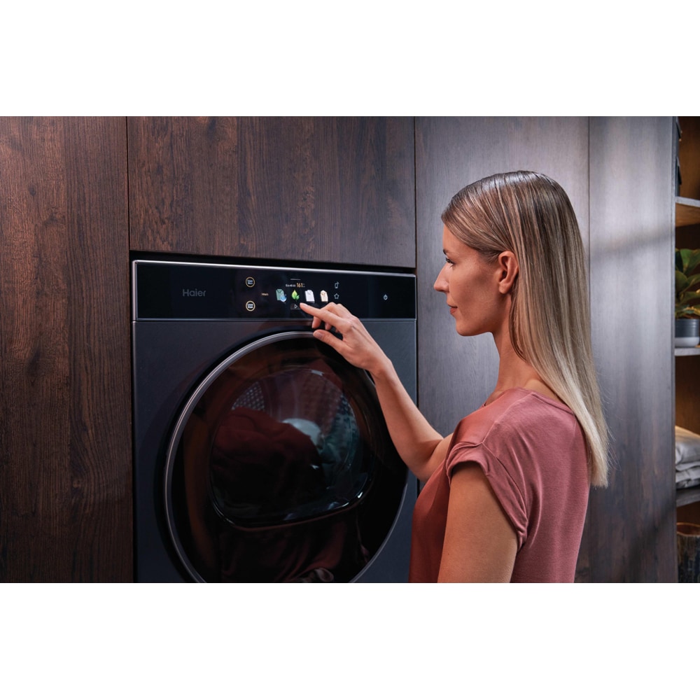 Masina de spalat rufe frontala cu uscator HAIER Couture Care Collection 11 CLC108-GNU1-S, Smart AI, 10/8 kg, 1400rpm, Clasa A/B, Wi-Fi, albastru