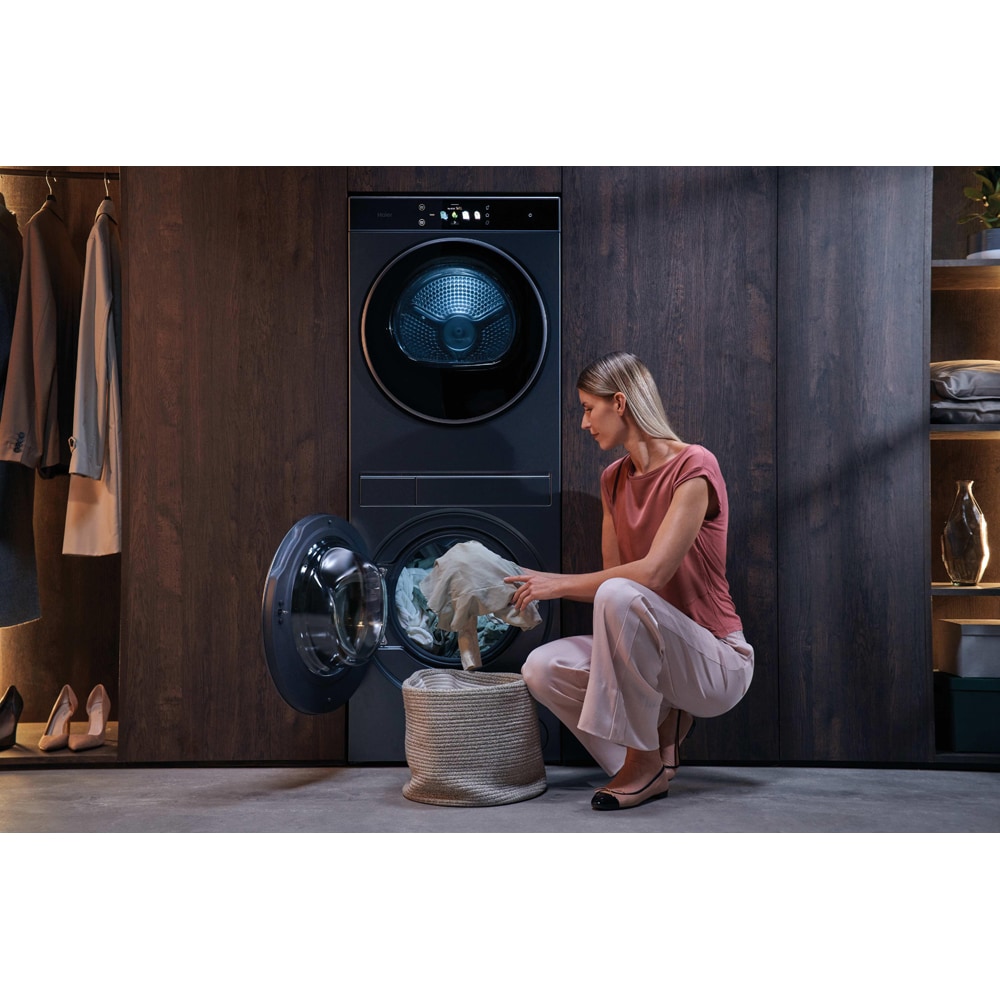 Masina de spalat rufe frontala cu uscator HAIER Couture Care Collection 11 CLC108-GNU1-S, Smart AI, 10/8 kg, 1400rpm, Clasa A/B, Wi-Fi, albastru