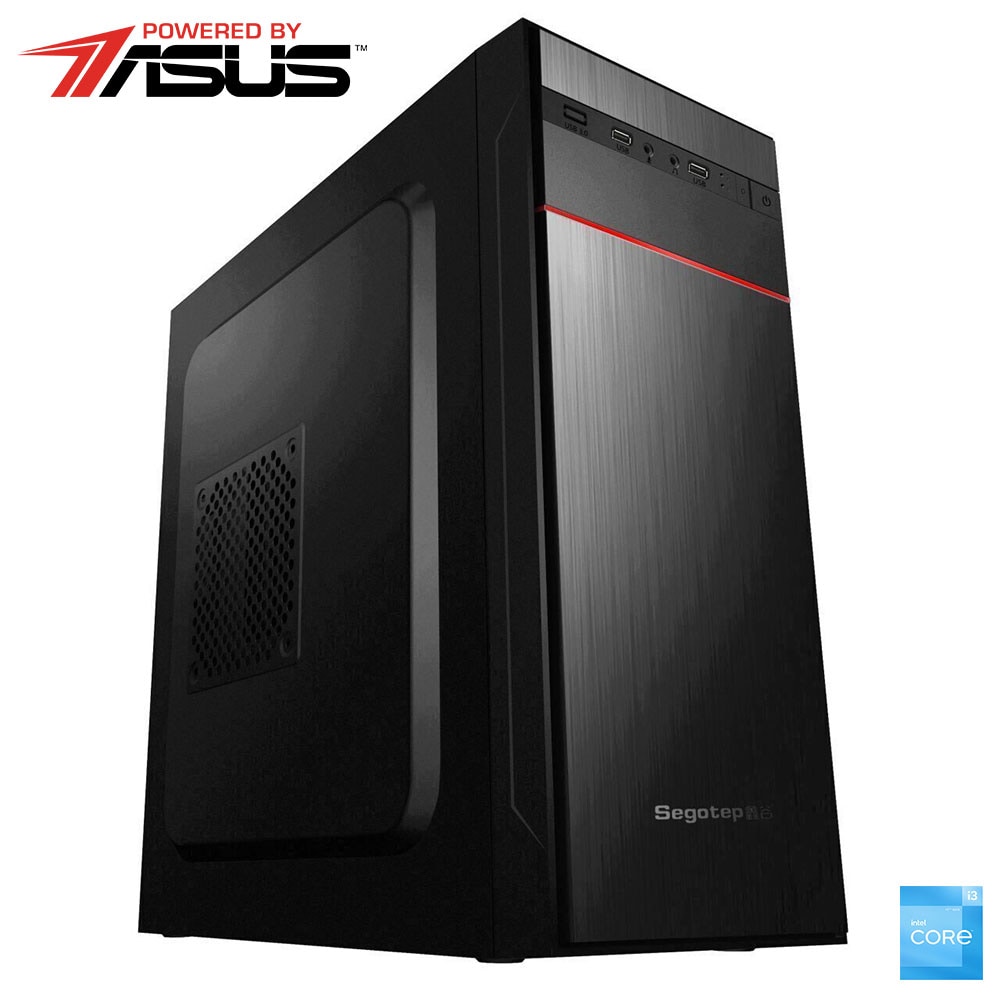 Sistem Desktop PC MYRIA Live V60 Powered by Asus, Intel i3-10100 pana la 4.3GHz, 8GB, SSD 240GB, Intel UHD Graphics 630, Ubuntu