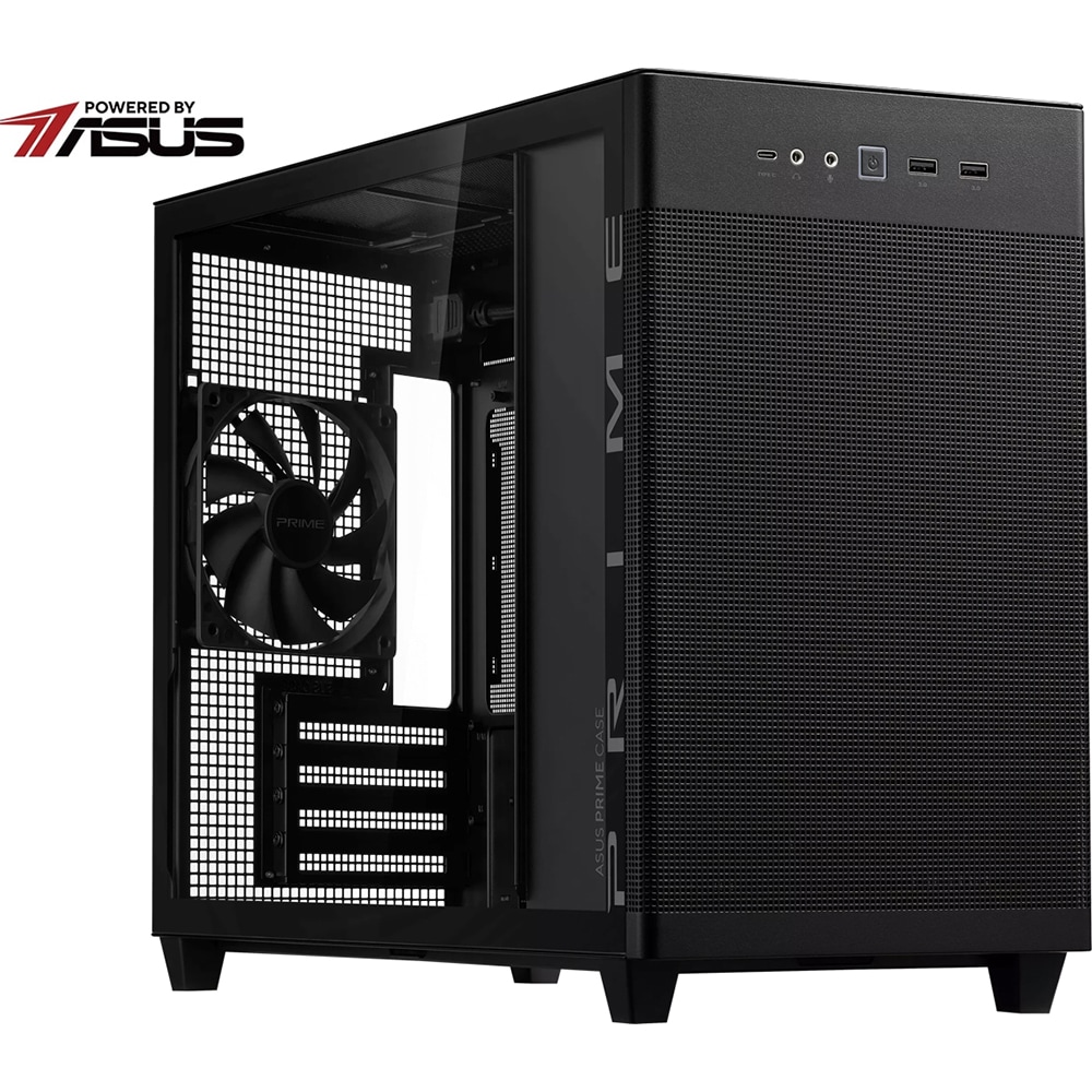 Sistem Desktop PC MYRIA STYLE V97W Powered by ASUS, AMD Ryzen 7 9800X3D pana la 5.2GHz, 32GB, SSD 1TB, NVIDIA GeForce RTX 5070Ti 16GB, Windows 11 Home