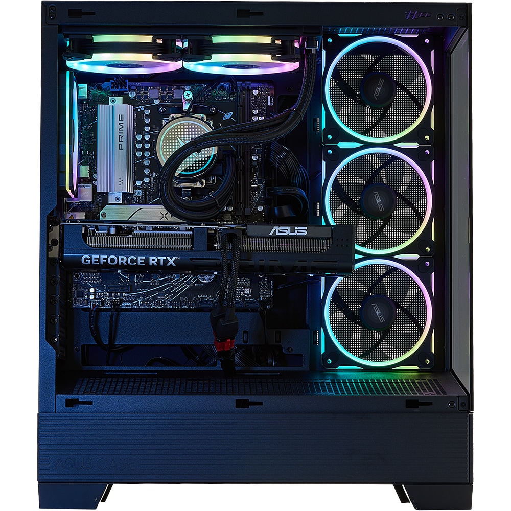 Sistem Desktop PC MYRIA STYLE V98W Powered by ASUS, AMD Ryzen 7 7800X3D pana la 5GHz, 32GB, SSD 1TB, NVIDIA GeForce RTX 5070 12GB, Windows 11 Home