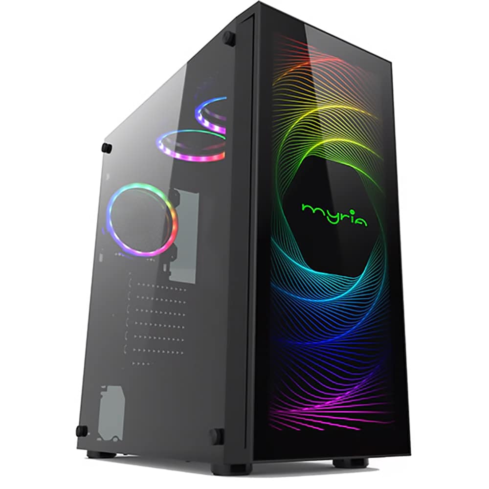 Sistem Desktop Gaming MYRIA Vision V110W Powered by ASUS, Intel Core i7-14700F pana la 5.4GHz, 16GB, SSD 1TB, NVIDIA GeForce RTX 4070 Super 12GB, Windows 11 Home