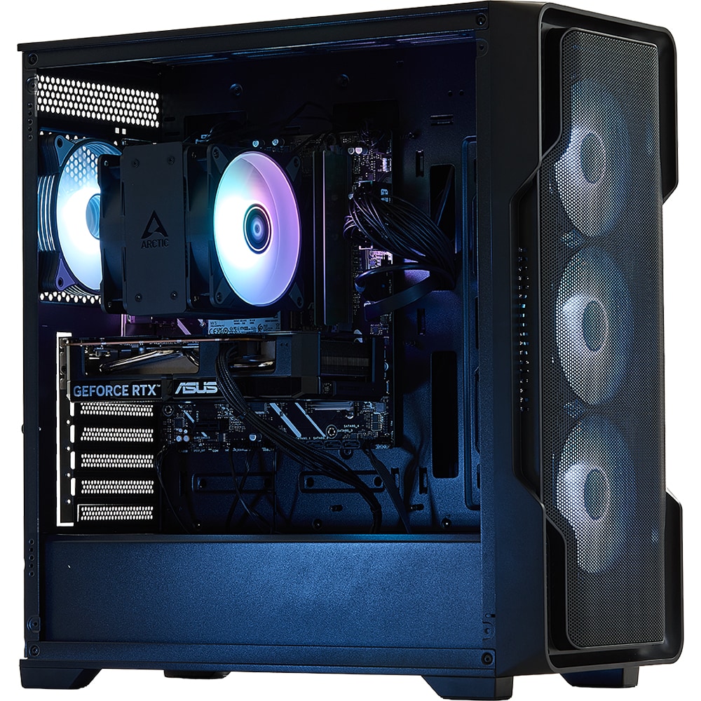 Sistem Desktop Gaming MYRIA Vision V120 Powered by ASUS, Intel Core Ultra 5 225F pana la 4.9GHz, 32GB, SSD 1TB, NVIDIA GeForce RTX 5060 8GB, Ubuntu