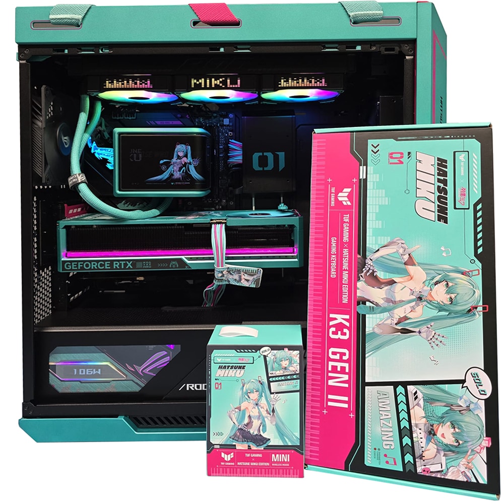 Sistem Desktop PC MYRIA STYLE V100W Powered by ASUS, AMD Ryzen 7 9800X3D pana la 5.2GHz, 32GB, SSD 1TB, NVIDIA GeForce RTX 5080 ASTRAL 16GB, Windows 11 Home