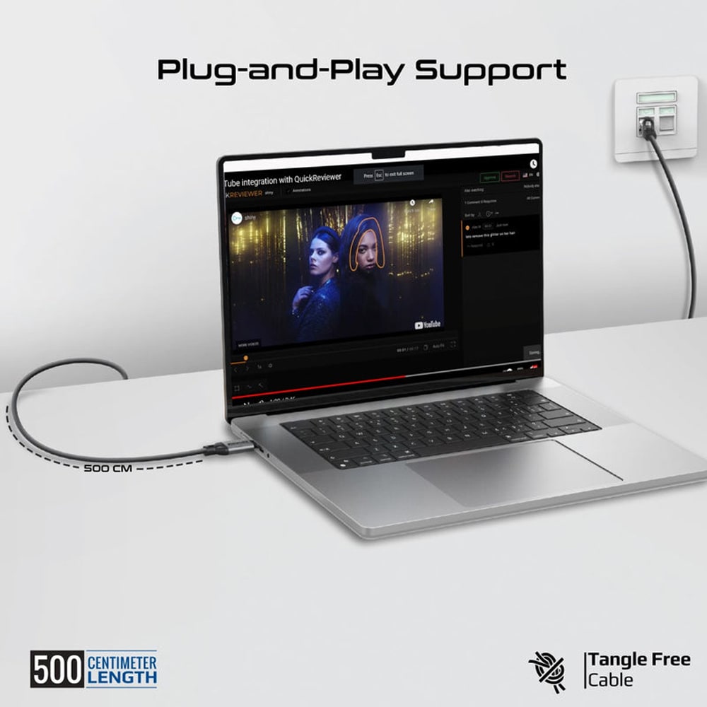 Cablu USB-C - RJ45 PROMATE CLink-RJ45, 5m, negru