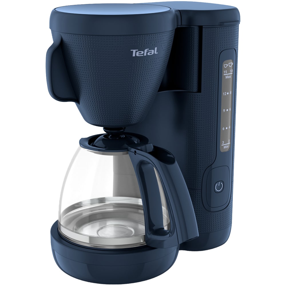 Cafetiera TEFAL Morning CM2M1410, 1.25l, 1000W, 15 cesti, albastru