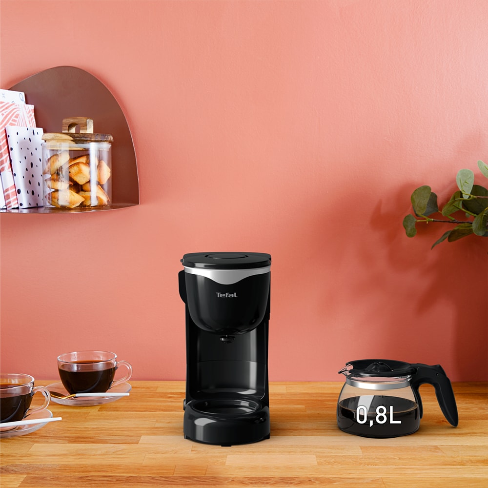 Cafetiera TEFAL Perfectta CM340811, 0.6l, 600W, 6 cesti, negru-argintiu