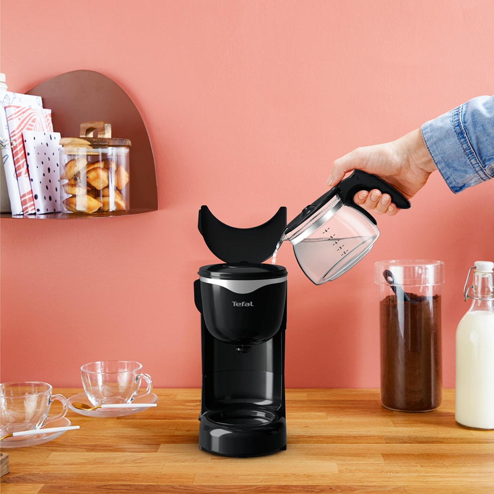 Cafetiera TEFAL Perfectta CM340811, 0.6l, 600W, 6 cesti, negru-argintiu