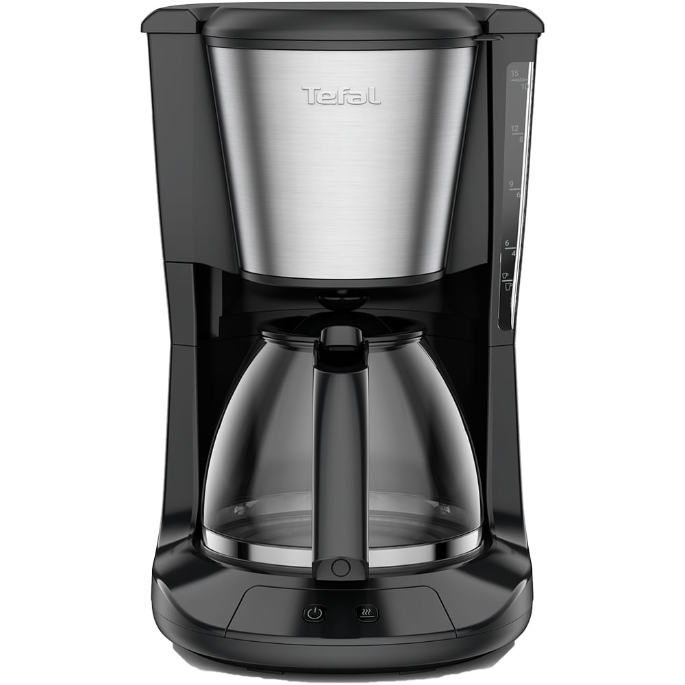 Cafetiera TEFAL Subito CM5S1DE0, 1.25l, 1000W, 15 cesti, negru-argintiu