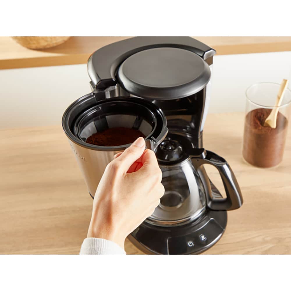 Cafetiera TEFAL Subito CM5S1DE0, 1.25l, 1000W, 15 cesti, negru-argintiu