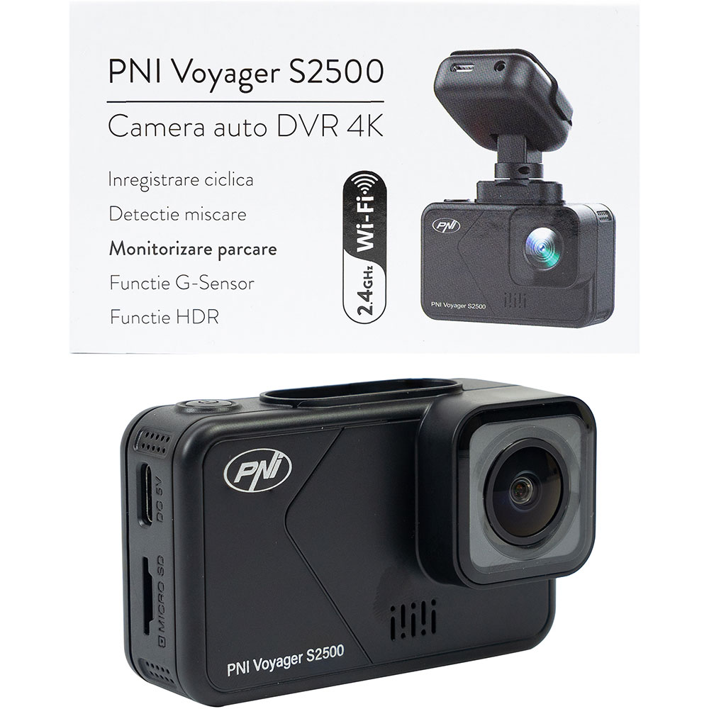 Camera auto DVR PNI Voyager S2500, 4K, UHD, WiFi, G-Senzor