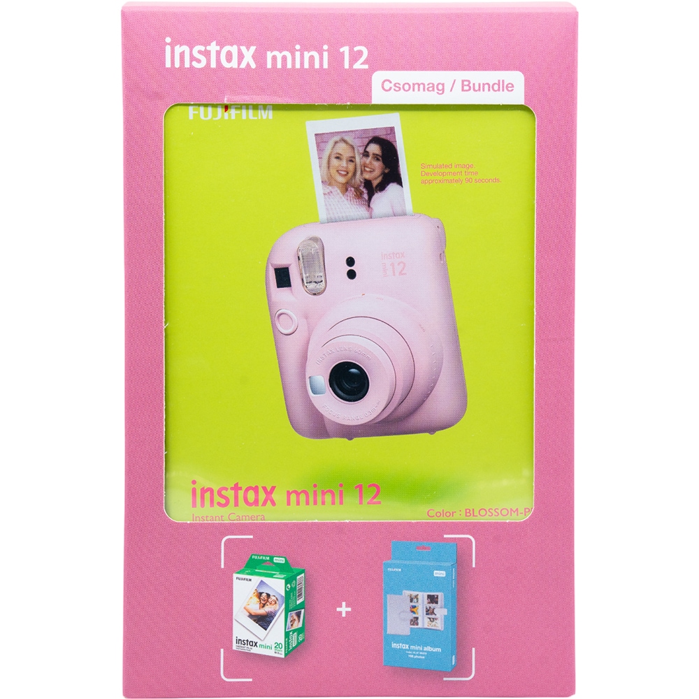 Set Aparat foto instant FUJIFILM Instax Mini 12 + Hartie 2 x 10 + Album, Blossom Pink