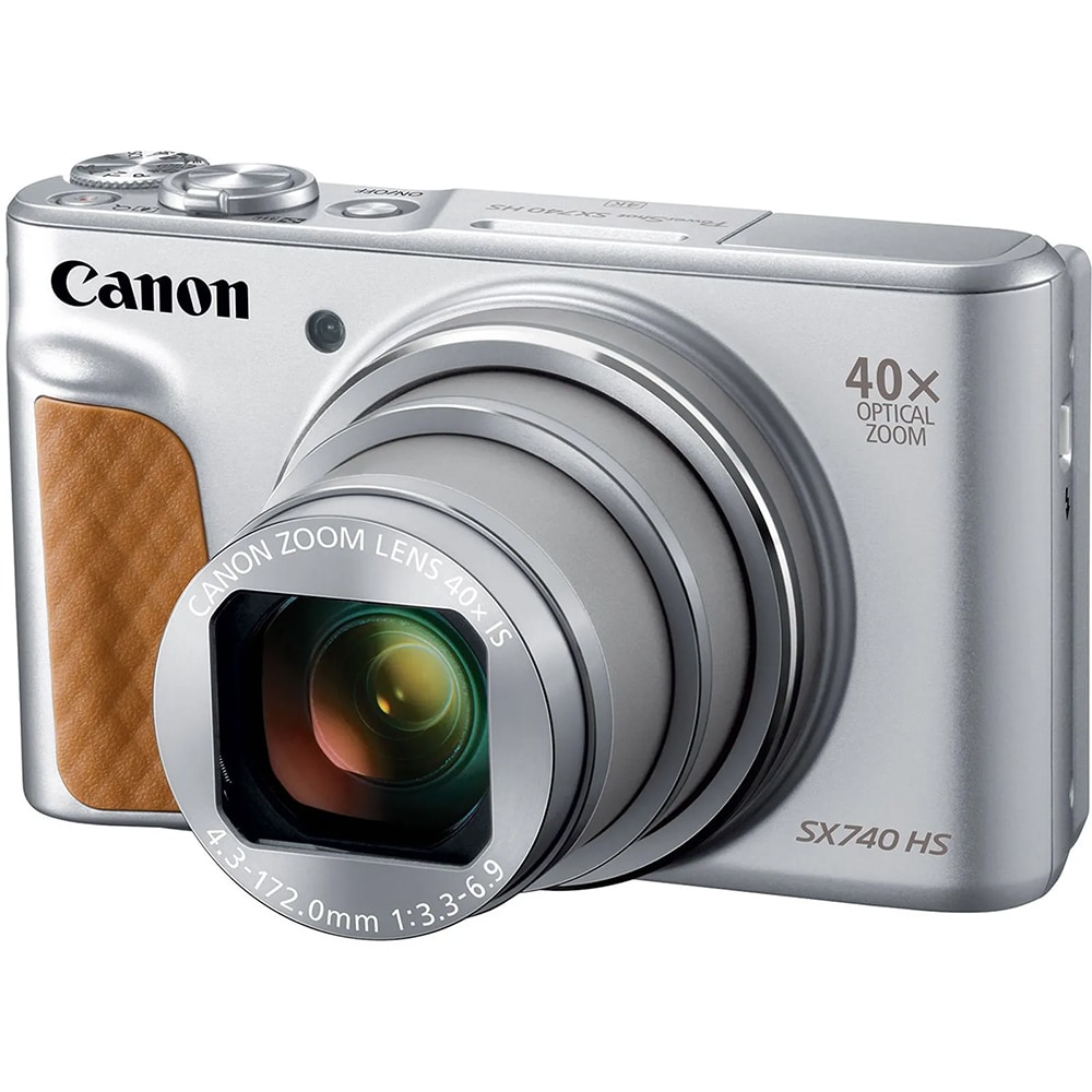 Aparat foto digital CANON PowerShot SX740 HS Lite, 20.3 MP, 4K, Wi-Fi, argintiu