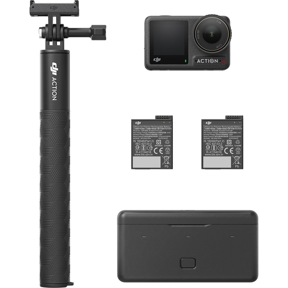 Camera video sport DJI Osmo Action 4 Adventure Combo, Wi-Fi, Bluetooth, negru