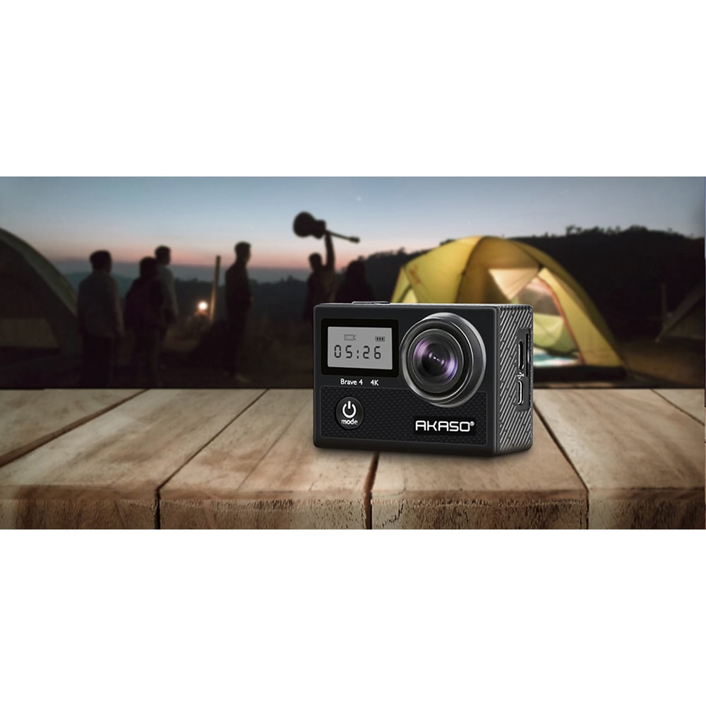 Camera video sport AKASO Brave 4, 4K, Wi-Fi, 20MP, negru