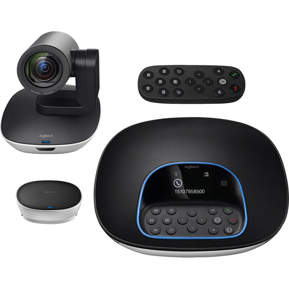 Camera Web LOGITECH Group, Full HD 1920 x 1080p, negru-argintiu