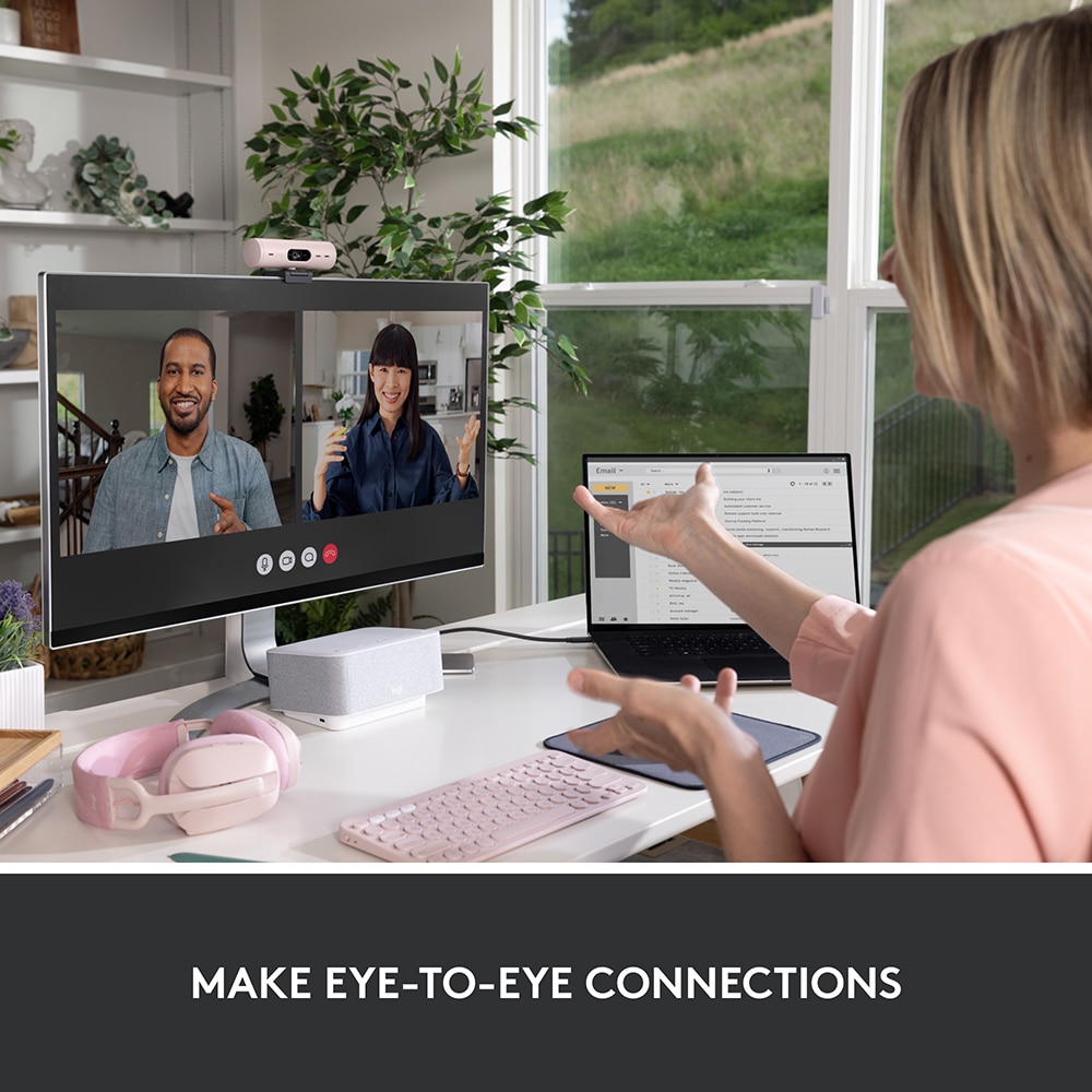 Camera Web LOGITECH Brio 500, Full HD 1080p, roz