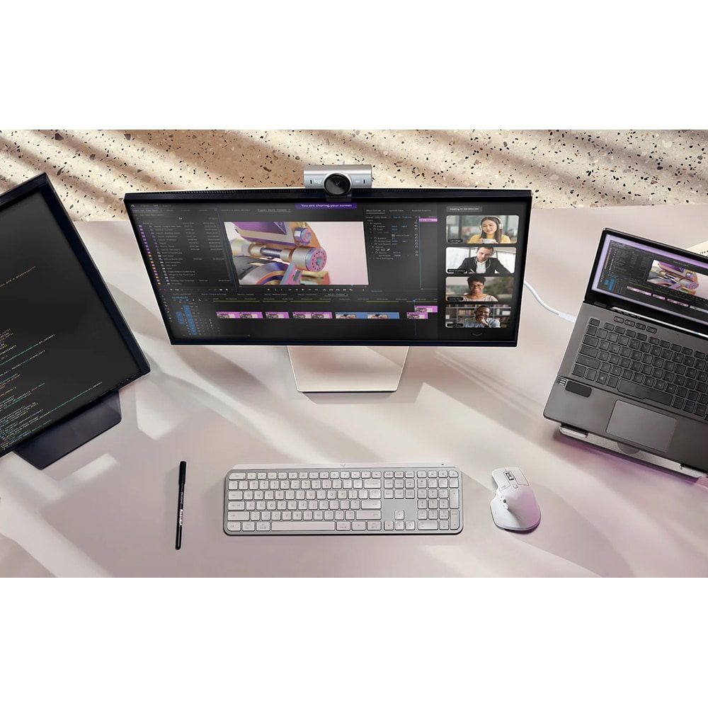 Camera Web LOGITECH MX Brio, 4K Ultra HD, gri deschis