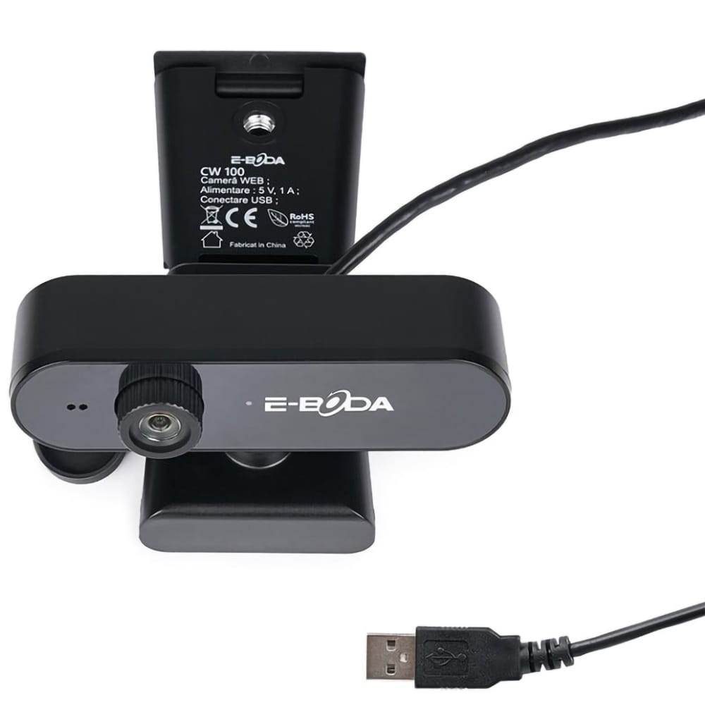 Camera web E-BODA CW100, Full HD 1080p, negru