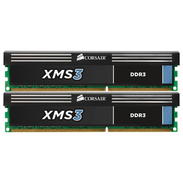 Memorie desktop CORSAIR XMS, 2x4GB DDR3, 1600MHz, CL9, CMX8GX3M2A1600C9