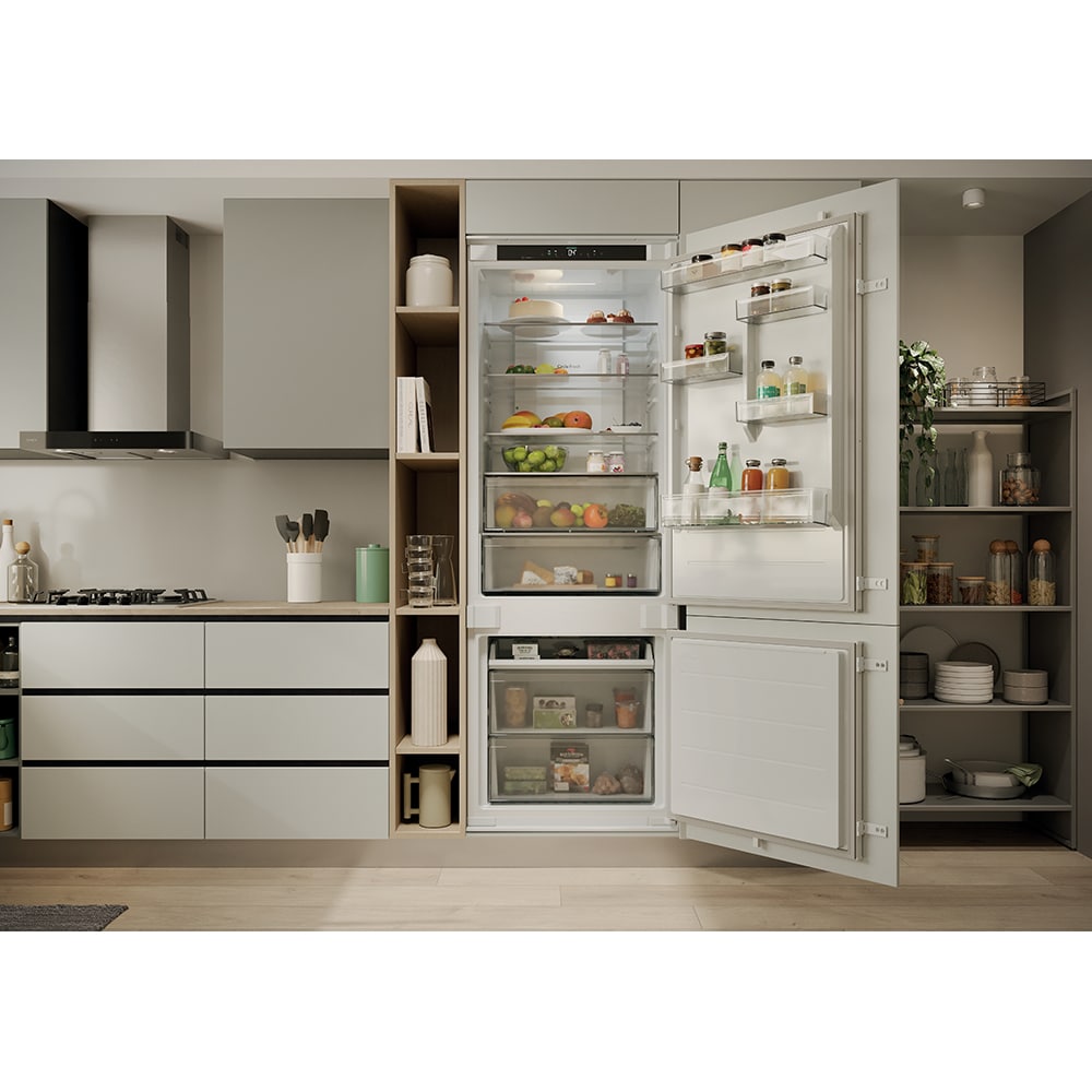 Combina frigorifica incorporabila CANDY CNBQT3719EW, Total No Frost, 382 l, H 193.5 cm, Clasa E, Wi-Fi