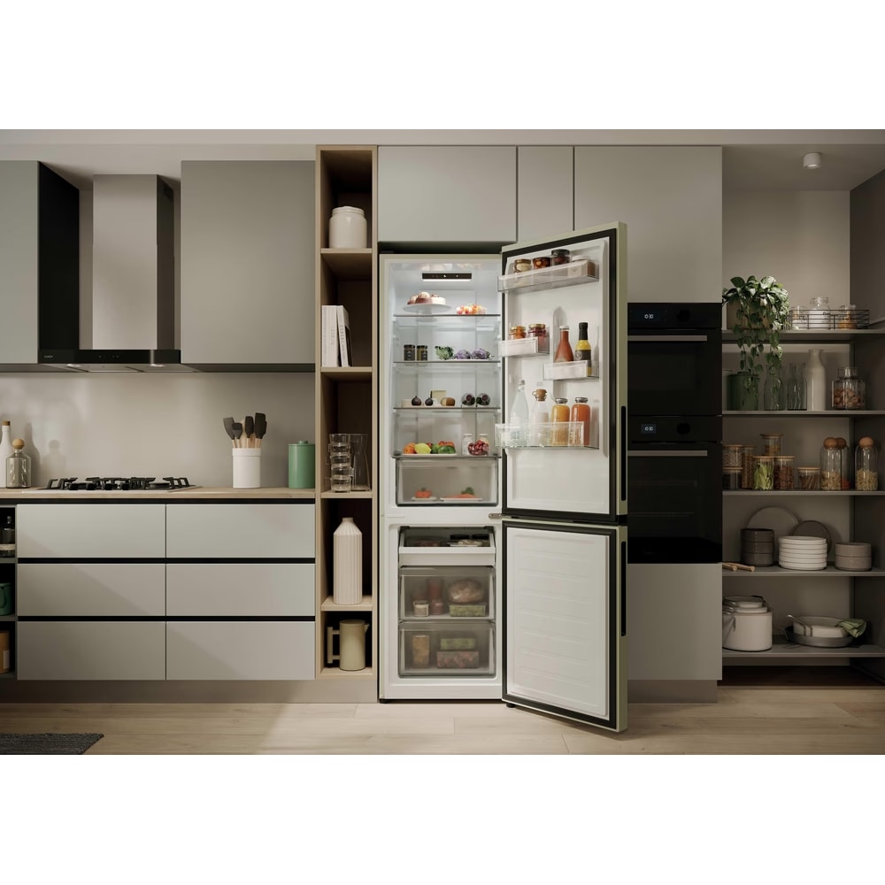 Combina frigorifica CANDY CNCQ2T518EC, No Frost, 279 l, H 182.5 cm, Clasa E, crem