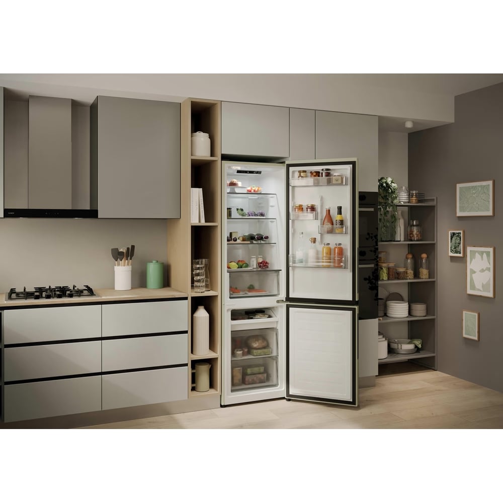 Combina frigorifica CANDY CNCQ2T518EC, No Frost, 279 l, H 182.5 cm, Clasa E, crem